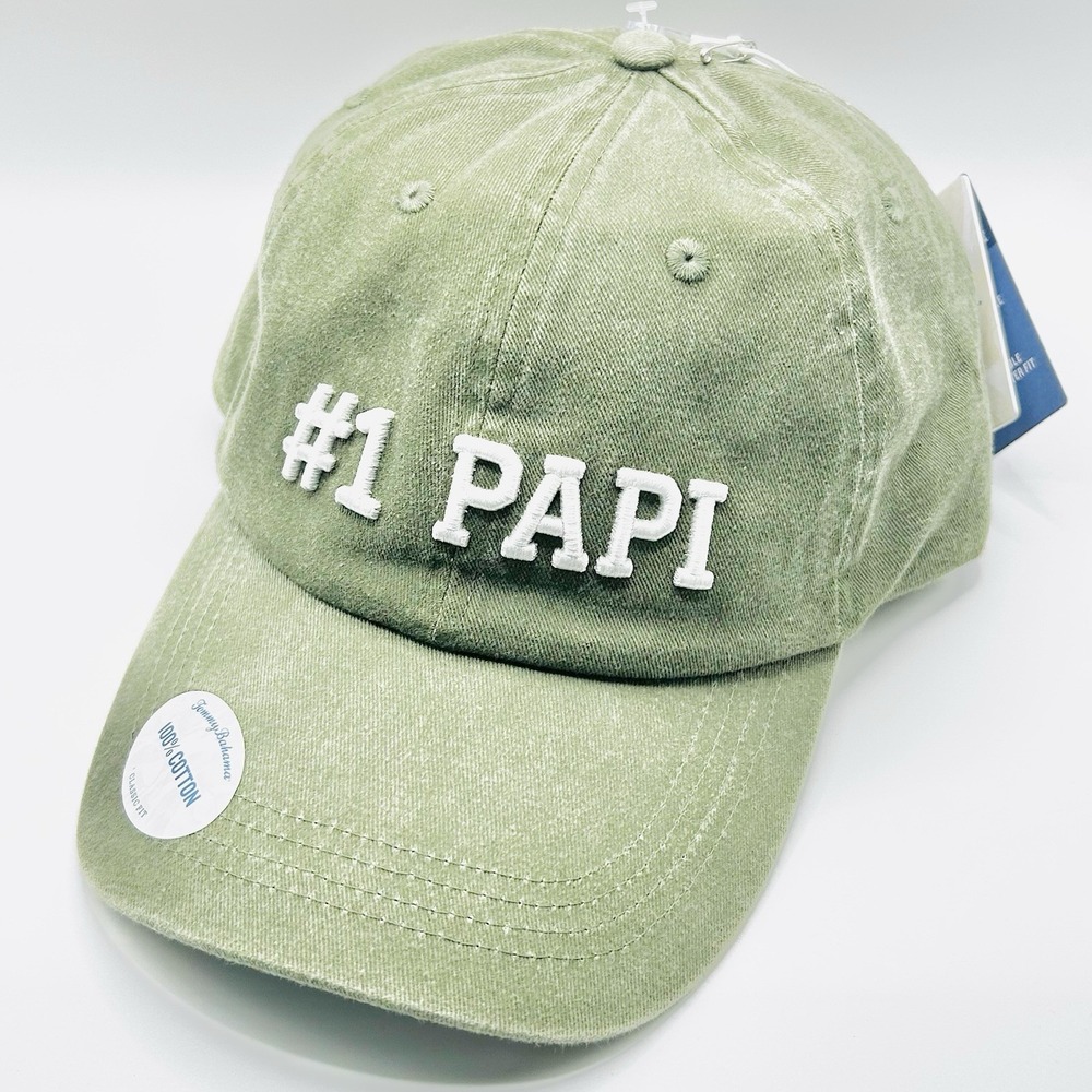 #1 Papi Tommy Bahama Wordmark Hat Cap Adjustable Strapback Green Outdoors Casual